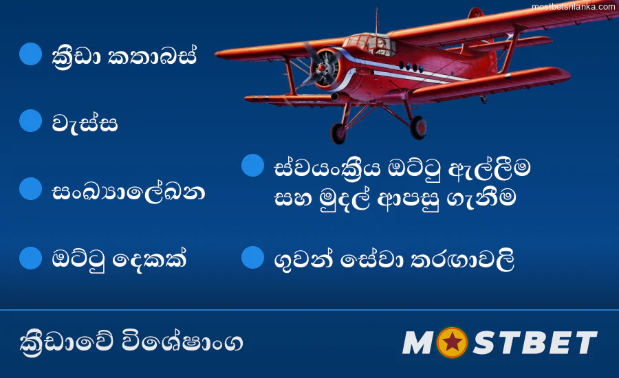 Mostbet Aviator ක්‍රීඩාවේ විශේෂාංග