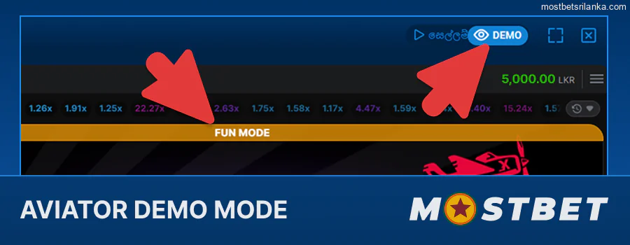 Play Aviator demo mode at Mostbet