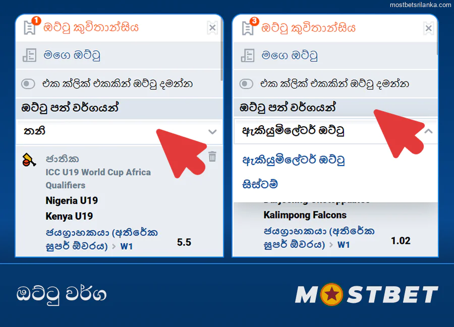 Mostbet ශ්‍රී ලංකාවේ ඇති විවිධ ඔට්ටු වර්ග ගවේෂණය කරන්න