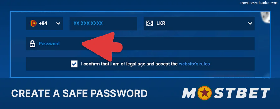 Create a secure Mostbet password